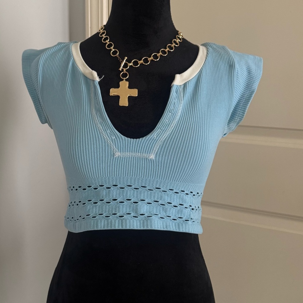 Urban Outfitters out from under seamless top blue
